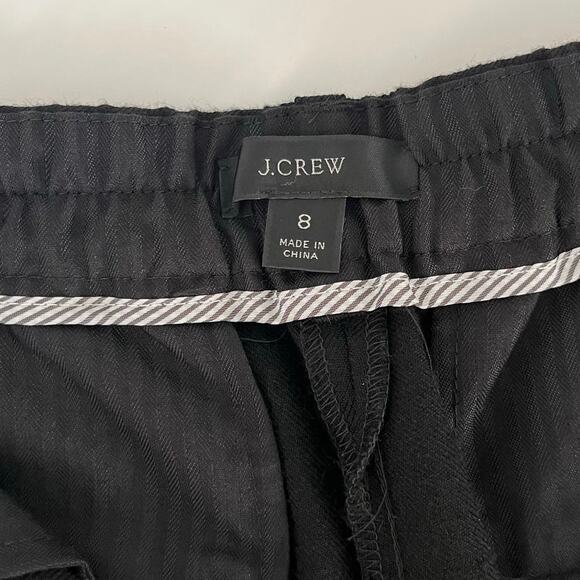 J. Crew D-Ring Flannel Pants Women's 8 Black Minimalist Business Casual Preppy - Picture 5 of 9